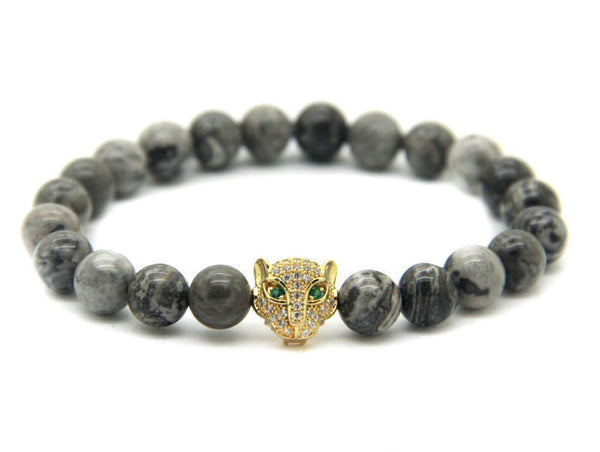 Modalooks-18K-Gold-CZ-Leopard-Grey-Jasper-Beads-Bracelet-Front