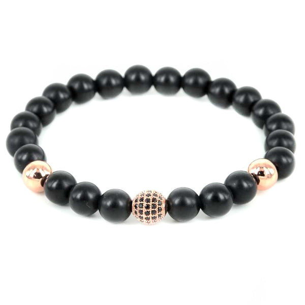 Modalooks-18K-Rose-Gold-Plated-CZ-Diamond-Ball-8mm-Blac-Matte-Agate-Onyx-Beads-Bracelet-1