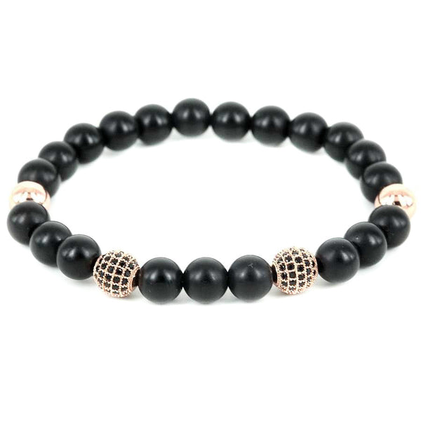 Modalooks-18K-Rose-Gold-Plated-CZ-Diamond-Ball-8mm-Blac-Matte-Agate-Onyx-Beads-Bracelet-2