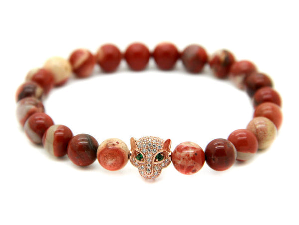 Modalooks-18K-Rose-Gold-CZ-Leopard-Red-Jasper-Beads-Bracelet