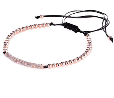 Modalooks-18K-Rose-Gold-Plated-CZ-Diamond-Bar-4mm-Balls-Macrame-Bracelet-Side