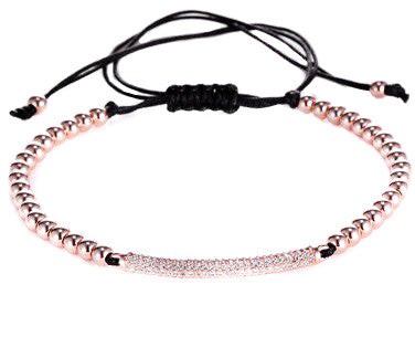 Modalooks-18K-Rose-Gold-Plated-CZ-Diamond-Bar-4mm-Balls-Macrame-Bracelet
