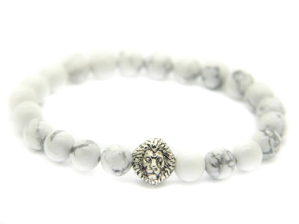 Modalooks-18K-White-Gold-Plated-Lion-Head-Howlite-Beads-Bracelet