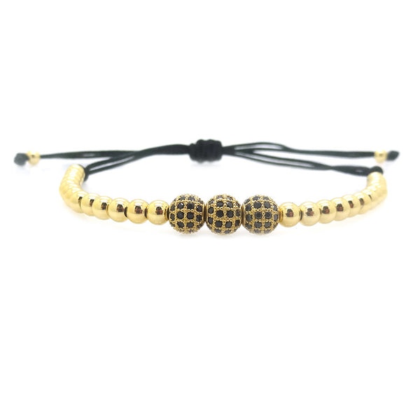Modalooks-3-CZ-Diamond-Ball-8mm-4mm-18K-Gold-Plated-Macrame-Bracelet