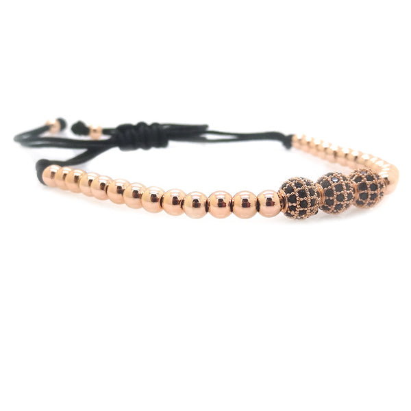 Modalooks-3-CZ-Diamond-Ball-8mm-4mm-18K-Rose-Gold-Plated-Macrame-Bracelet-Side