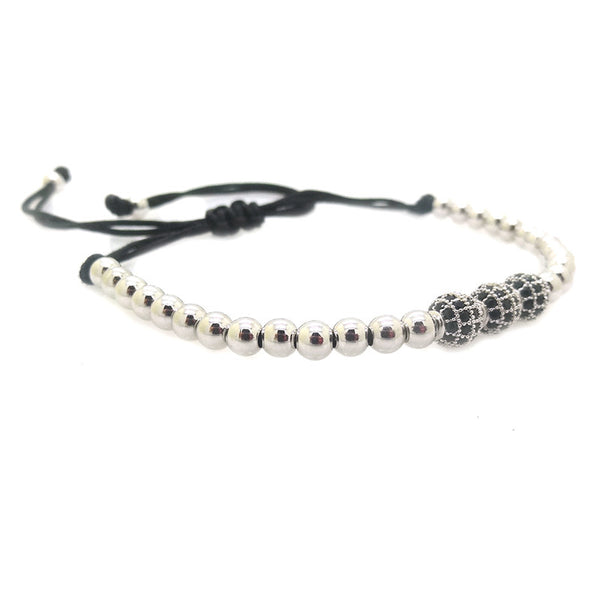 Modalooks-3-CZ-Diamond-Ball-8mm-4mm-18K-White-Gold-Plated-Macrame-Bracelet-Side