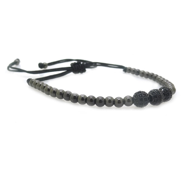 Modalooks-3-CZ-Diamond-Ball-8mm-4mm-Ruthenium-Plated-Macrame-Bracelet-Side