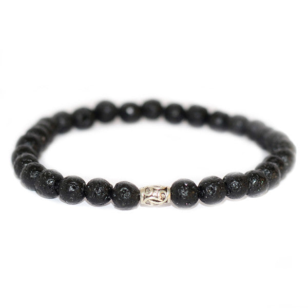 Modalooks-925-Sterling-Silver-Pendant-Black-Lava-Beads-6mm-Bracelet