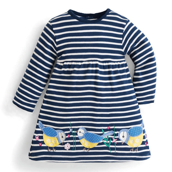 Bambinilooks-Bambini-Kidslooks-Kids-Girls-Dress-Long-Sleeve-Birds