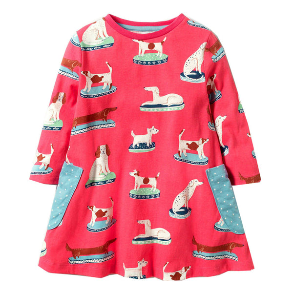 Bambinilooks-Bambini-Kidslooks-Kids-Girls-Dress-Long-Sleeve-Dogs