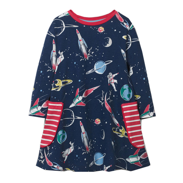 Bambinilooks-Bambini-Kidslooks-Kids-Girls-Dress-Long-Sleeve-Space