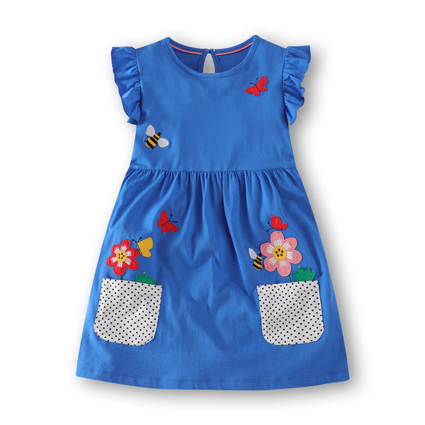Bambinilooks-Bambini-Kidslooks-Kids-Girls-Dress-Short-Sleeve-Bee