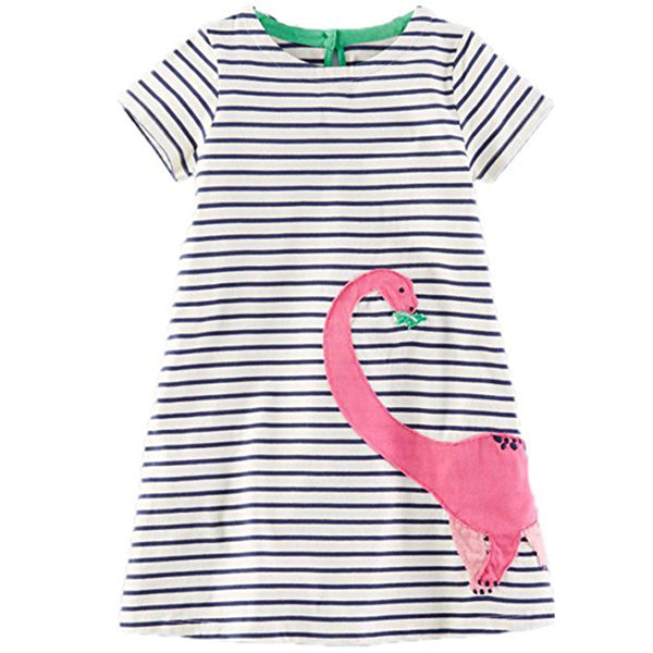 Bambinilooks-Bambini-Kidslooks-Kids-Girls-Dress-Short-Sleeve-Brachiosaurus