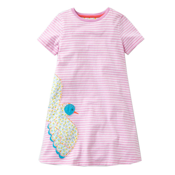 Bambinilooks-Bambini-Kidslooks-Kids-Girls-Dress-Short-Sleeve-Lonely-Bird