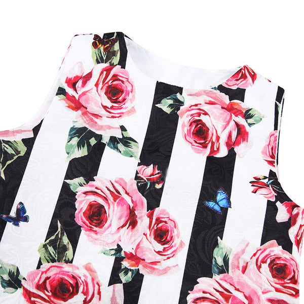 Bambinilooks-Bambini-Kidslooks-Kids-Girls-Dress-Sleeveless-Roses-Close-Up-Front