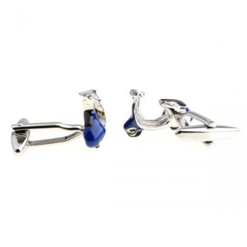 Bike-Vespa-Silver-Modalooks-Cufflinks-Blue-Side-View