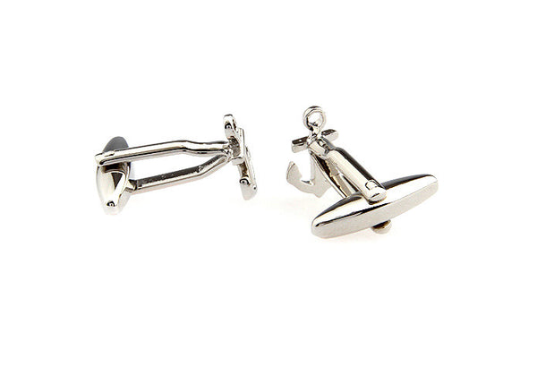 Modalooks-Casual-Silver-Anchor-Cufflink-Back-View