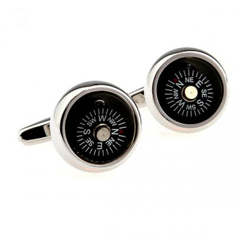 Compass-Silver-Cufflinks-Modalooks-Close-Up