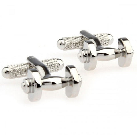 Dumbbell-Silver-Modalooks-Cufflinks