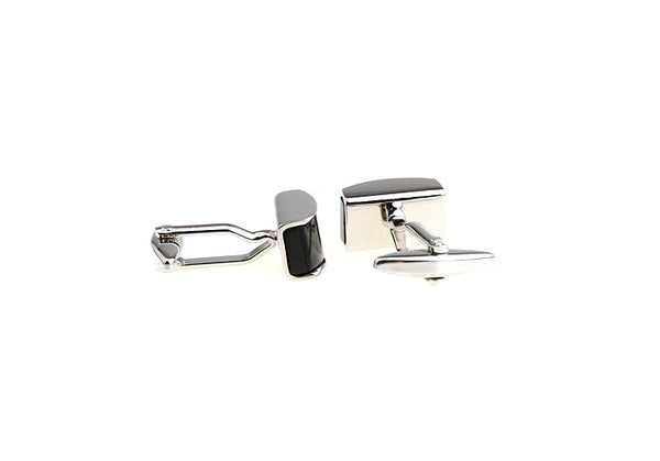 Modalooks-Formal-Black-Agate-Rectangle-Cufflink-Back-View