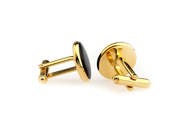 Modalooks-Formal-Classic-Gold-Black-Agate-Cufflink-Back-View