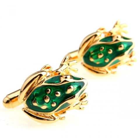 Frog-Gold-Green-Animals-Modalooks-Cufflinks