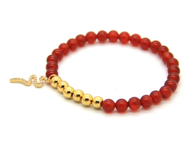 CZ Snake Red Agate
