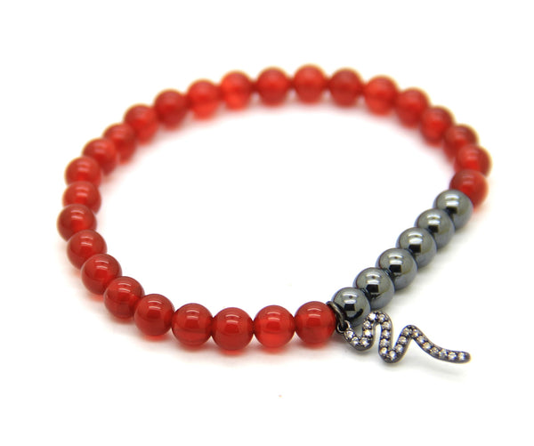 CZ Snake Red Agate