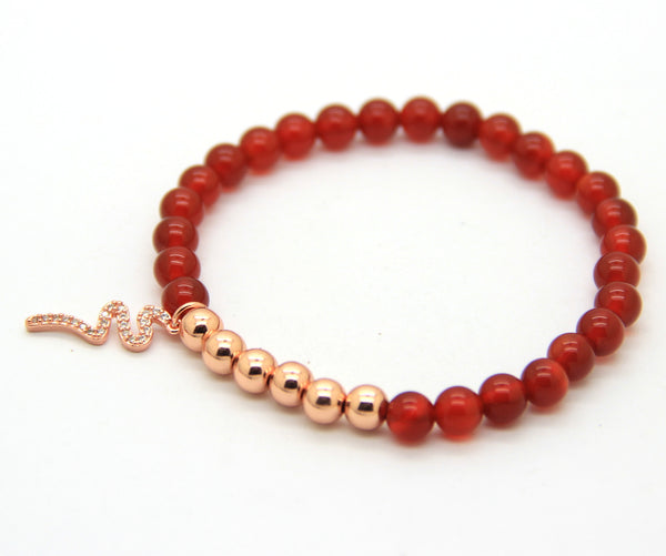 CZ Snake Red Agate