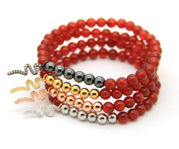 CZ Snake Red Agate
