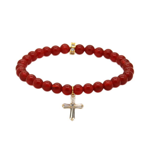 Diamonds Cross Red Agate
