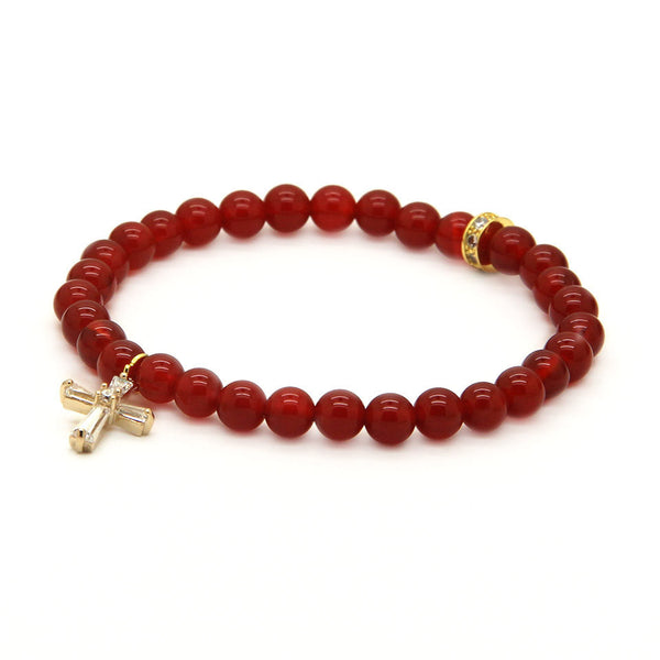 Diamonds Cross Red Agate