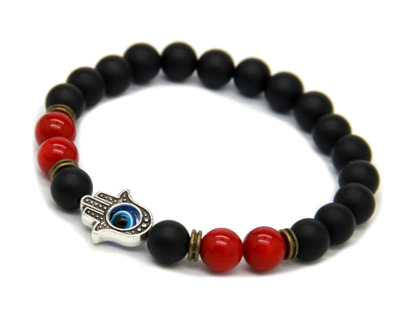 Modalooks-Bracelet-Men-Male-Hamsa-Hand-Black-Matte-Agate-Onyx-Red-Agate-Side