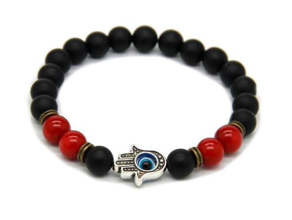 Modalooks-Bracelet-Men-Male-Hamsa-Hand-Black-Matte-Agate-Onyx-Red-Agate