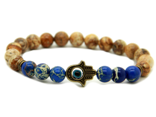 Modalooks-Bracelet-Men-Male-Hamsa-Hand-Picture-Jasper-Sea-Sediment-Blue-Front
