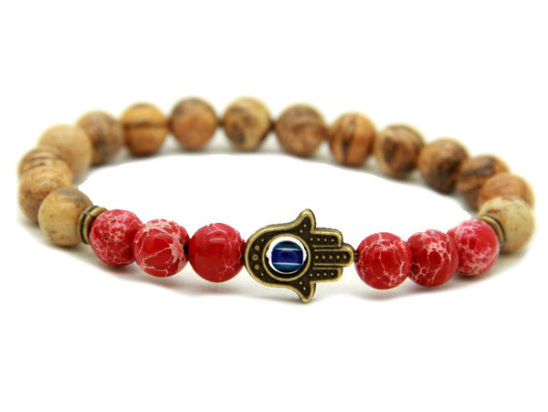 Modalooks-Bracelet-Men-Male-Hamsa-Hand-Picture-Jasper-Sea-Sediment-Red