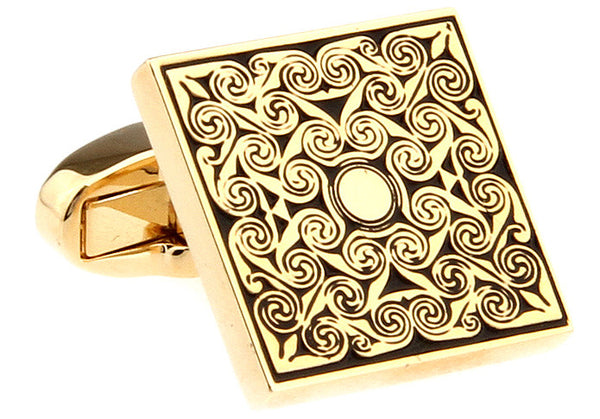 Modalooks-Formal-Square-Gold-Cufflink-Close-Up