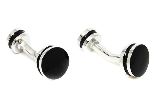 Modalooks-Formal-Tuxedo-Silver-Black-Agate-Cufflink-Double