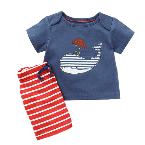 Modalooks-Kidslooks-Bambinilooks-Blue-Whale-Set-Shorts-T-Shirt-Cotton-Short-Sleeve