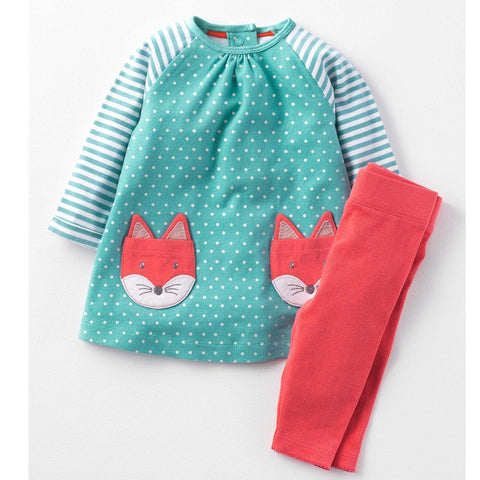 Modalooks-Kidslooks-Bambinilooks-Fox-Set-Pants-Dress-Cotton-Long-Sleeve