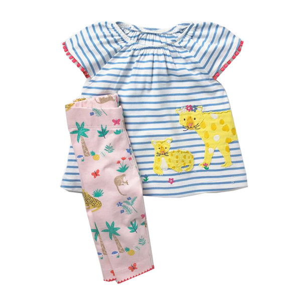 Modalooks-Kidslooks-Bambinilooks-Leopard-Set-Pants-Dress-Cotton-Short-Sleeve
