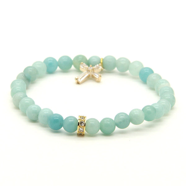 Diamonds Cross Green Quartz
