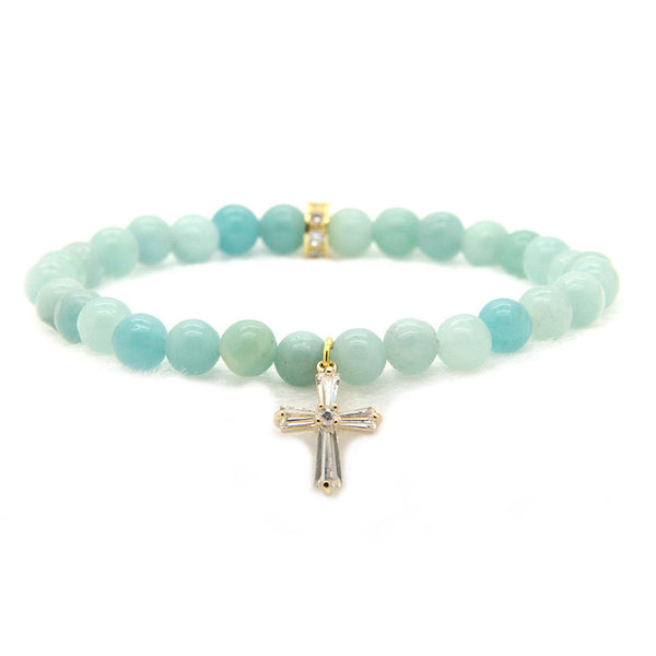 Diamonds Cross Green Quartz