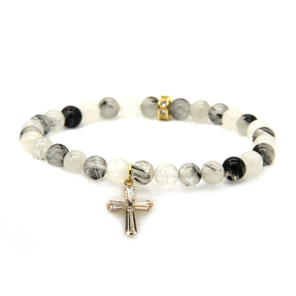 Diamonds Cross Rutilated Quartz