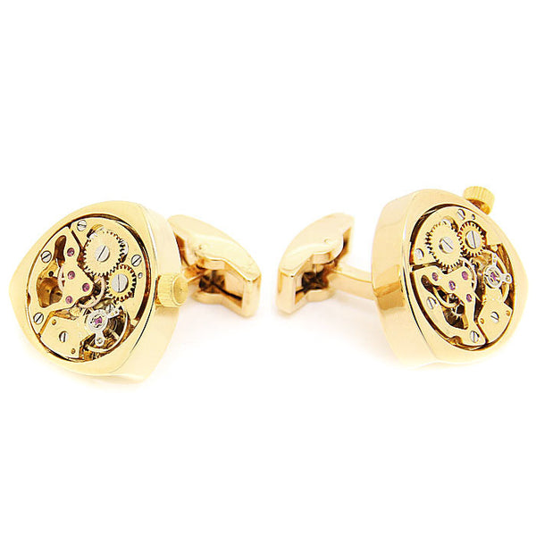 Modalooks-Tourbillon-Watch-Movement-Cufflink-Stainless-Steel-Gold-Plated-Side-View