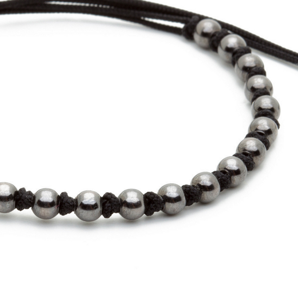 Modalooks-Ruthenium-Plated-4mm-Balls-Waxed-Cord-Macrame-Bracelet-Black-Close-Up