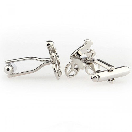 Sport-Bicycle-Bike-Silver-Modalooks-Cufflinks-Side-View