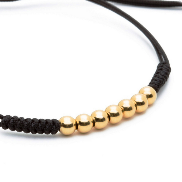 18K Gold Black Rope Bracelet 34721