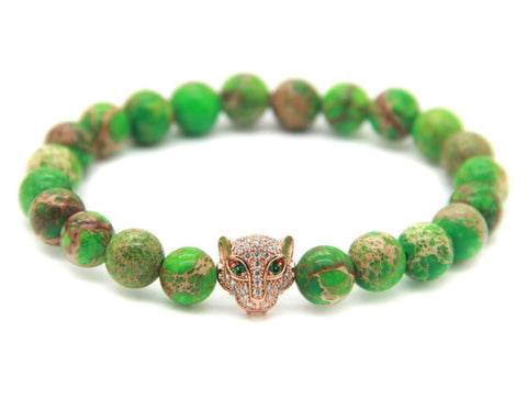 Modalooks-18K-Rose-Gold-CZ-Leopard-Green-Sea-Sediment-Beads-Bracelet