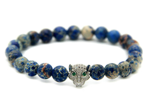 Modalooks-18K-White-Gold-CZ-Leopard-Blue-Sea-Sediment-Beads-Bracelet
